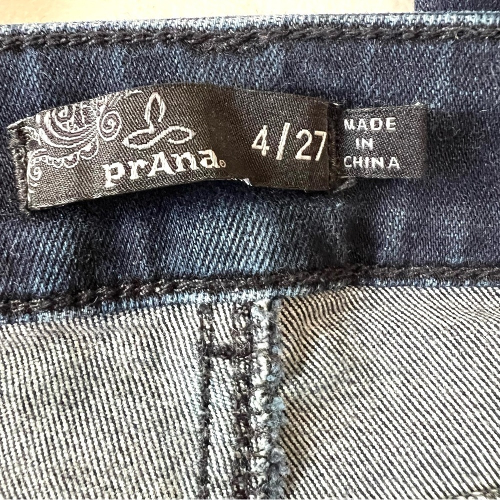 Prana Button Fly Dark Wash Mid Rise Straight Leg Ankle Stretch Jeans Women 4/27 - Picture 10 of 10